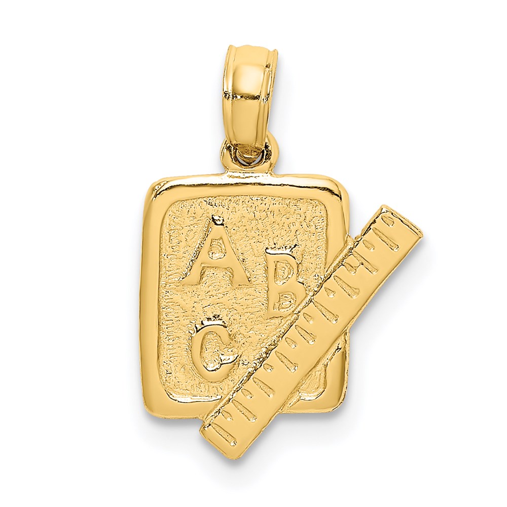 14K Gelbgold School Book und Ruler Charm