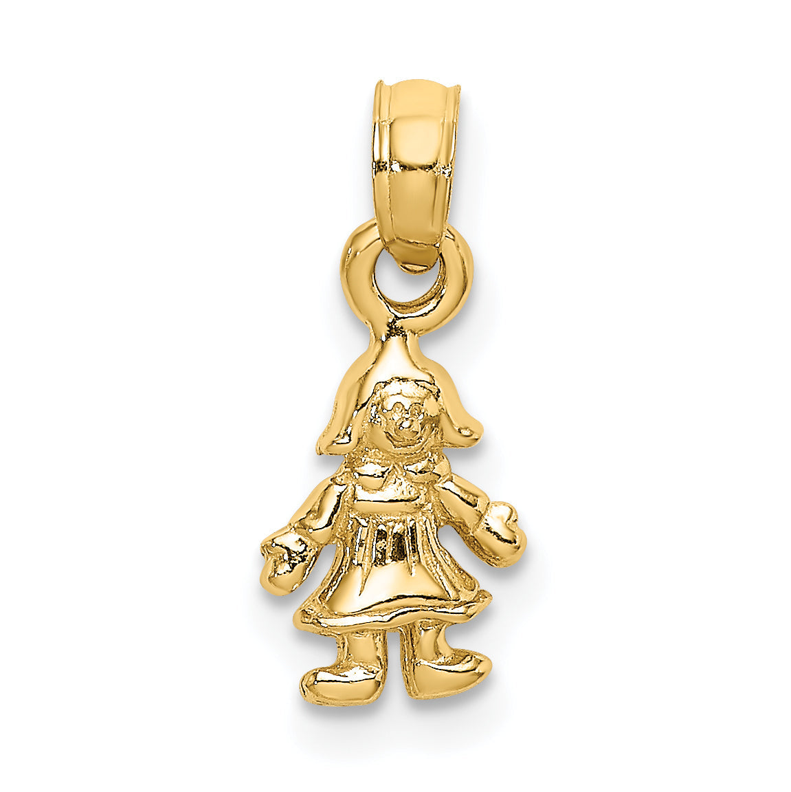14K Gelbgold 3-d Mini Doll Charm