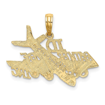 14K Gelbgold Charm "ID RATHER BE FLYING