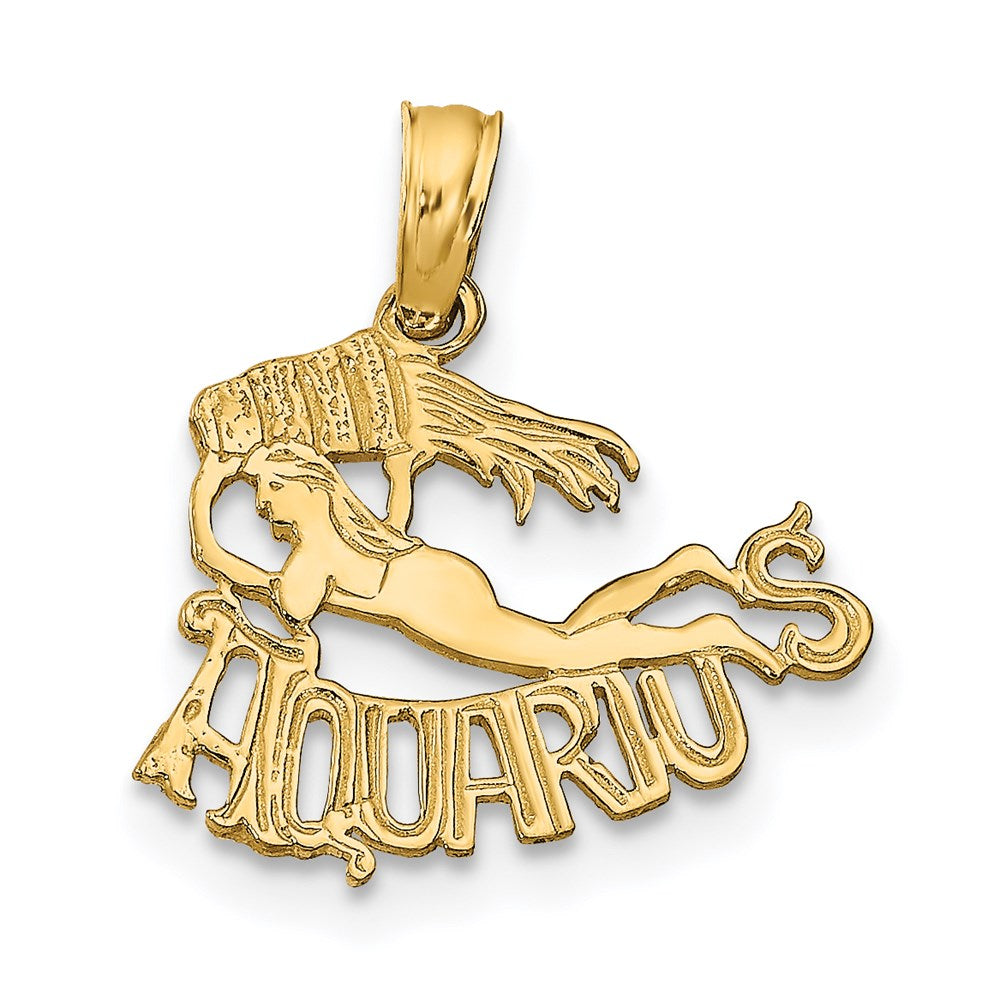 14K Gelbgold Aquarius Tierkreis Charm