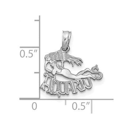 14K Weißgold Wg Aquarius Tierkreis Charm