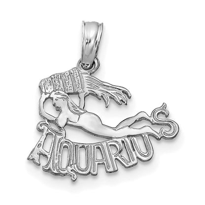 14K Weißgold Wg Aquarius Tierkreis Charm