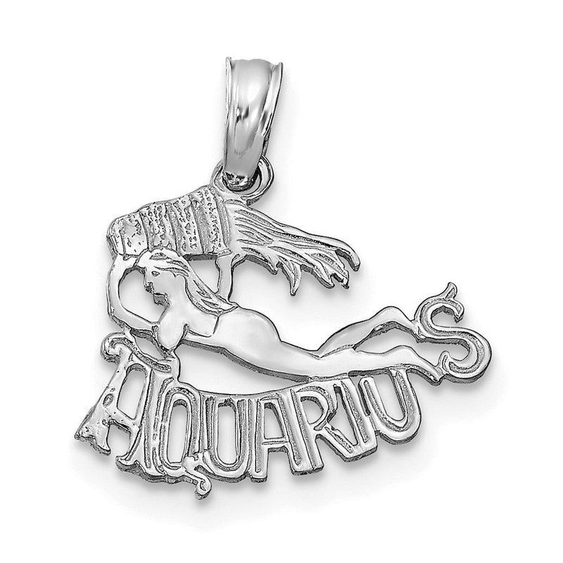 14K Weißgold Wg Aquarius Tierkreis Charm