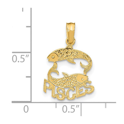 14K Gelbgold Pisces Tierkreis Charm