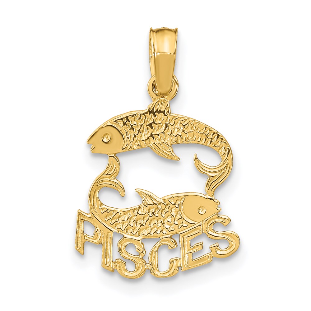 14K Gelbgold Pisces Tierkreis Charm
