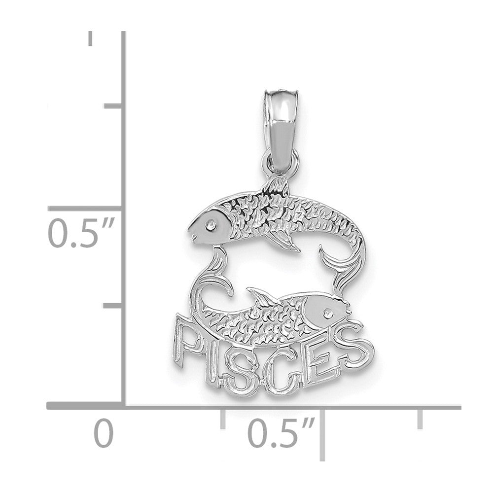 14K Weißgold Wg Pisces Tierkreis Charm