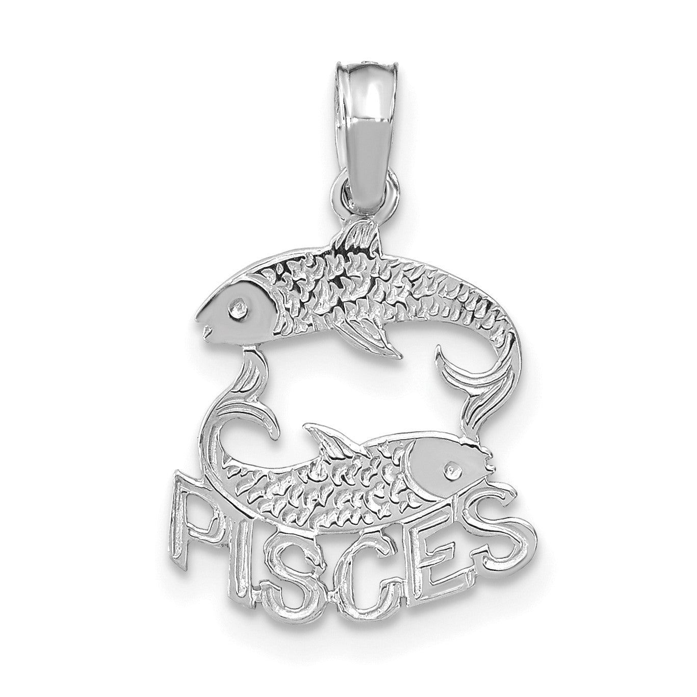14K Weißgold Wg Pisces Tierkreis Charm
