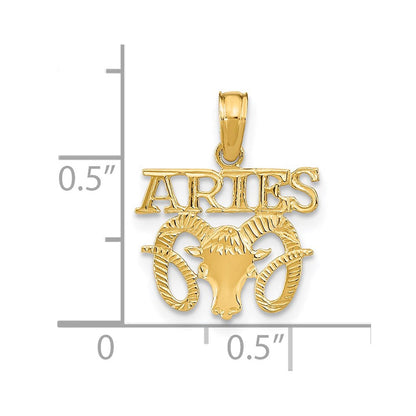 14K Gelbgold Aries Tierkreis Charm