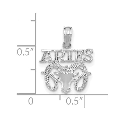 14K Weißgold Wg Aries Tierkreis Charm