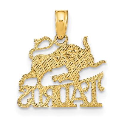 14K Gelbgold Taurus Tierkreis Charm