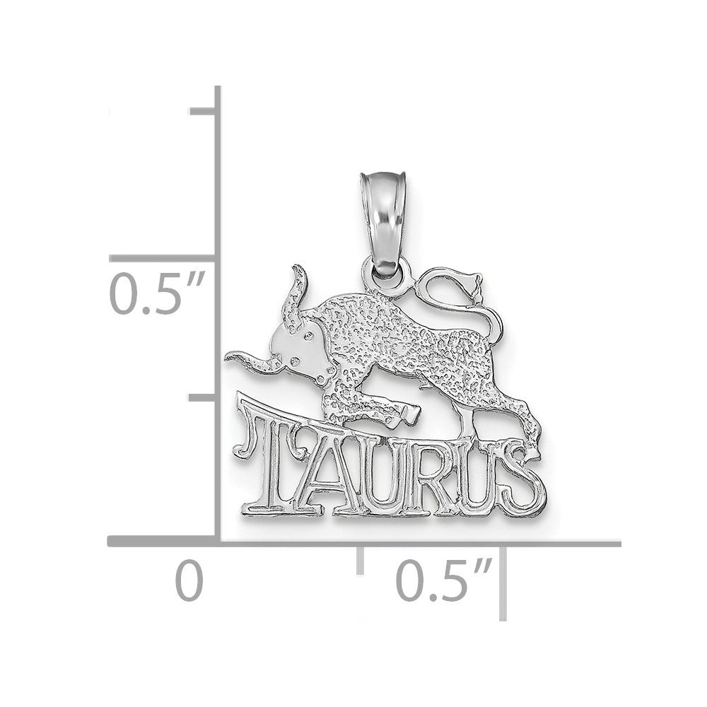 14K Weißgold Wg Taurus Tierkreis Charm