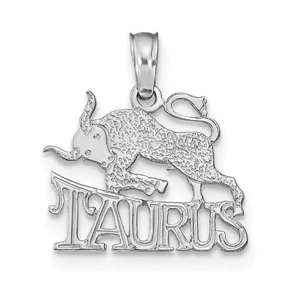 14K Weißgold Wg Taurus Tierkreis Charm