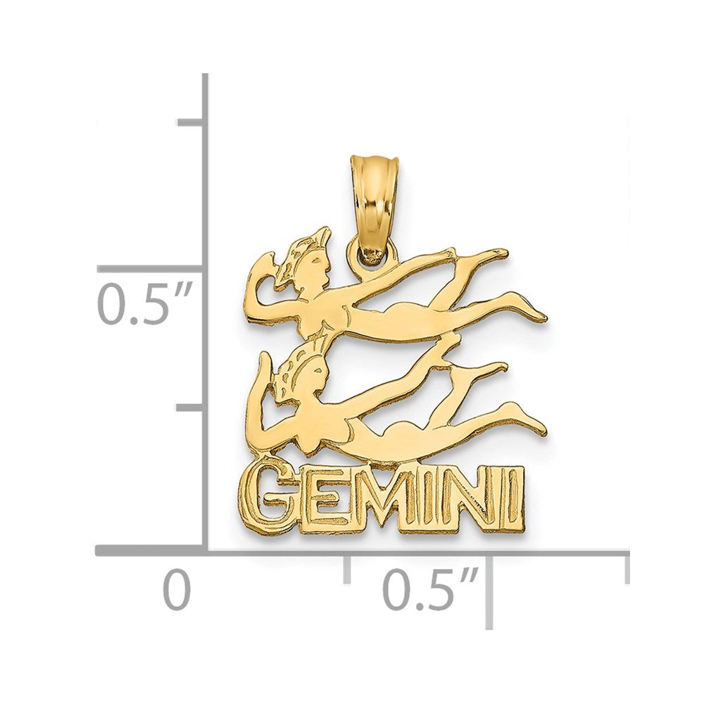 14K Gelbgold Gemini Tierkreis Charm