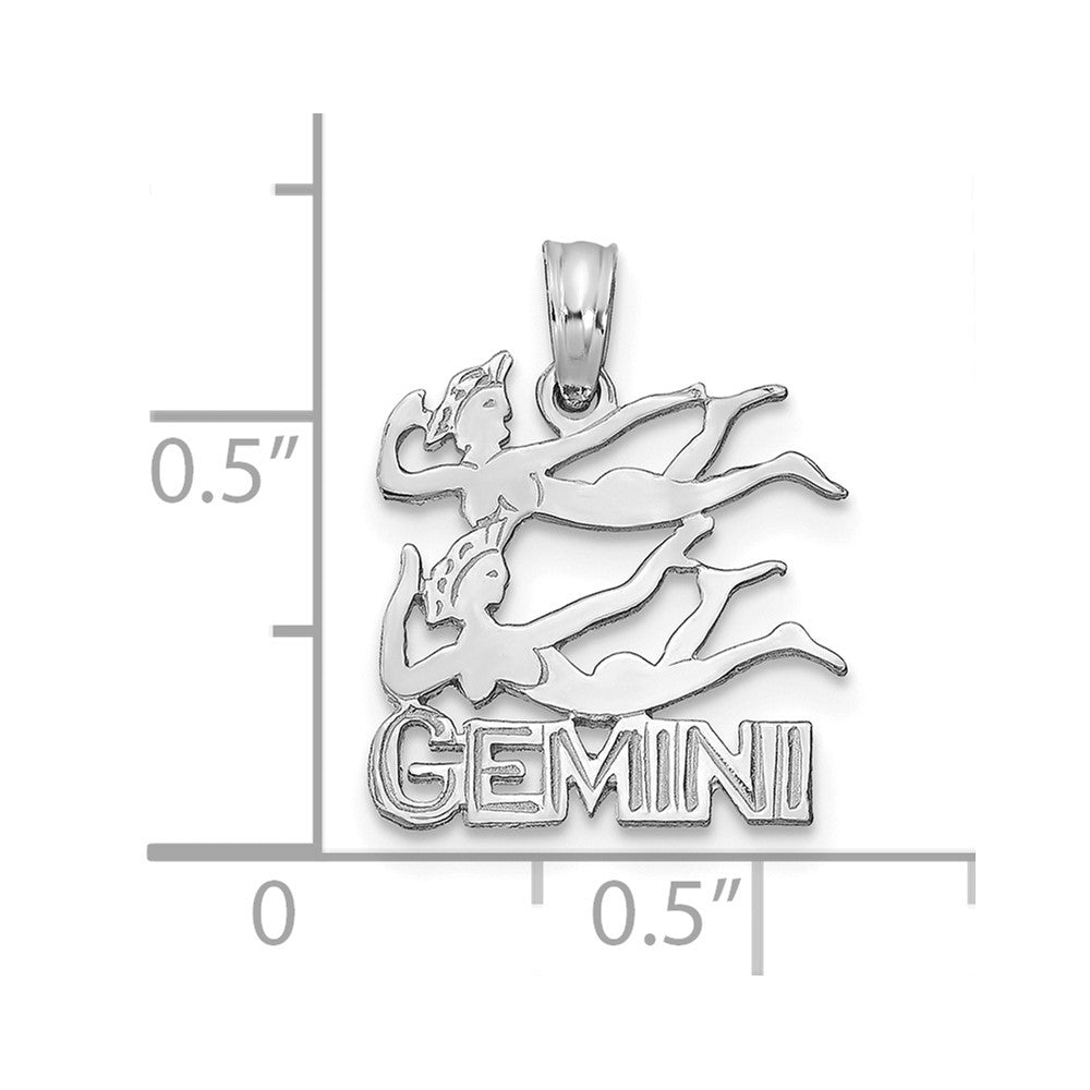 14K Weißgold Wg Gemini Tierkreis Charm