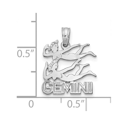 14K Weißgold Wg Gemini Tierkreis Charm