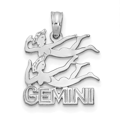 14K Weißgold Wg Gemini Tierkreis Charm
