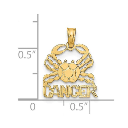 14K Gelbgold Cancer Tierkreis Charm