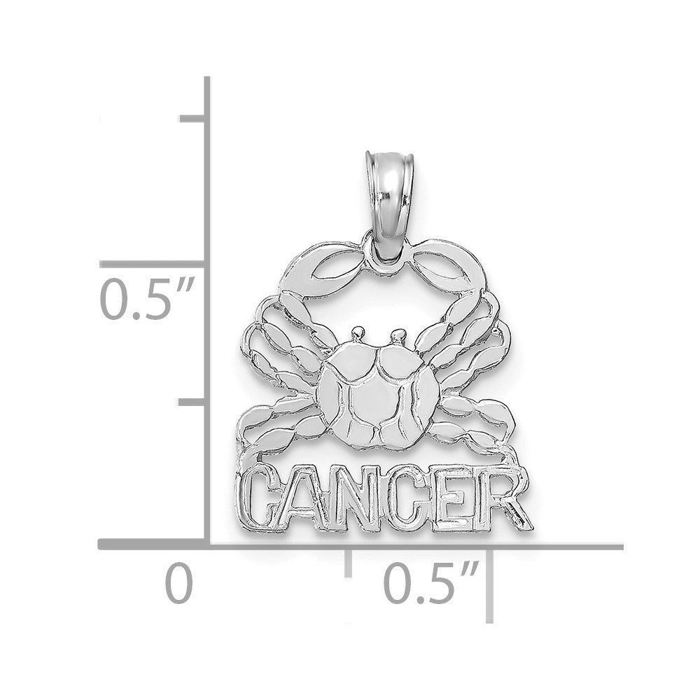 14K Weißgold Wg Cancer Tierkreis Charm