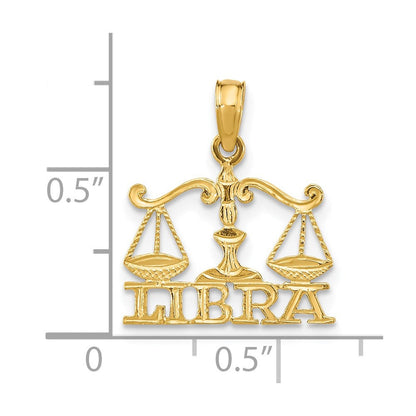 14K Gelbgold Libra Tierkreis Charm