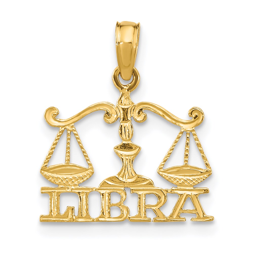 14K Gelbgold Libra Tierkreis Charm