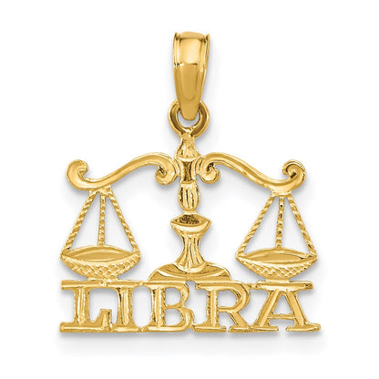 14K Gelbgold Libra Tierkreis Charm