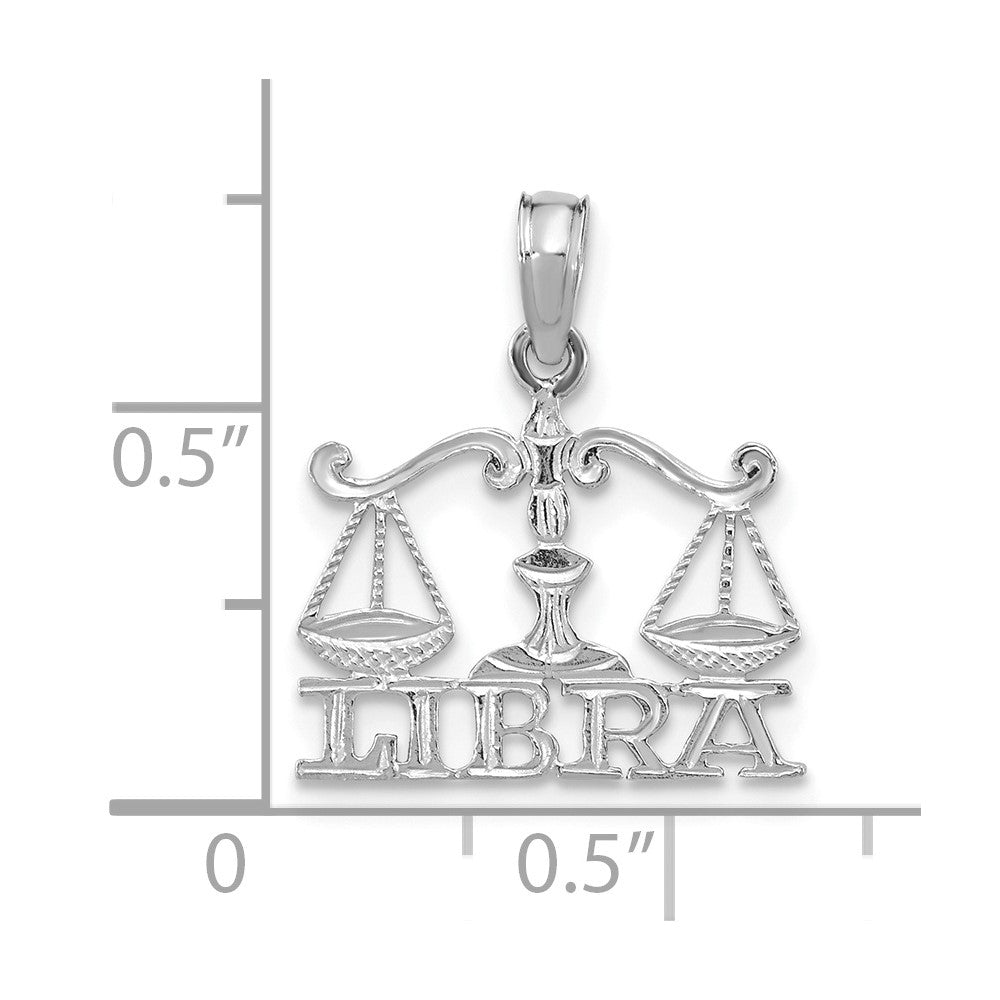 14K Weißgold Wg Libra Tierkreis Charm