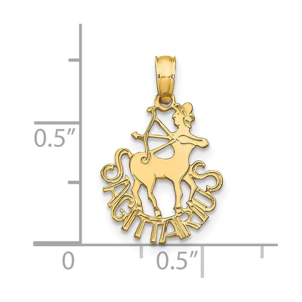 14K Gelbgold Sagittarius Tierkreis Charm