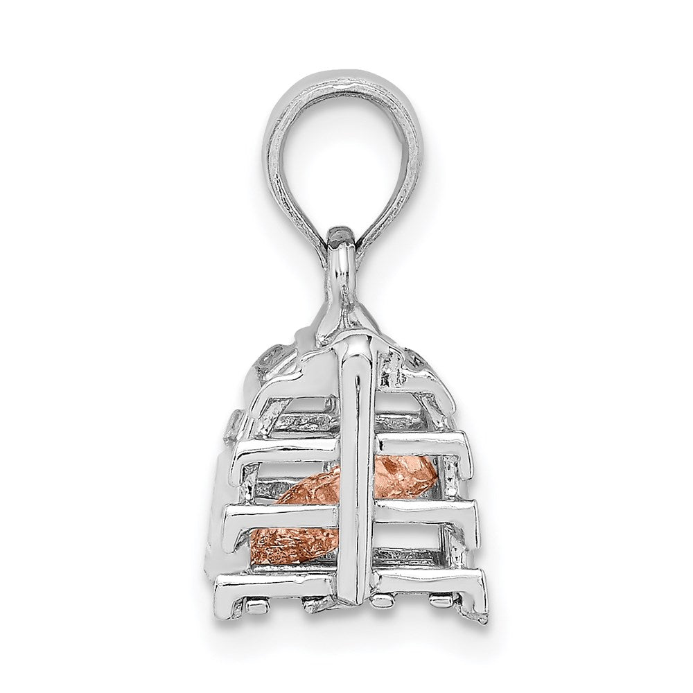 14K Bicolor-Gold beweglicher Hummerreusen-Charm in Bicolor-Gold, 3D-Design