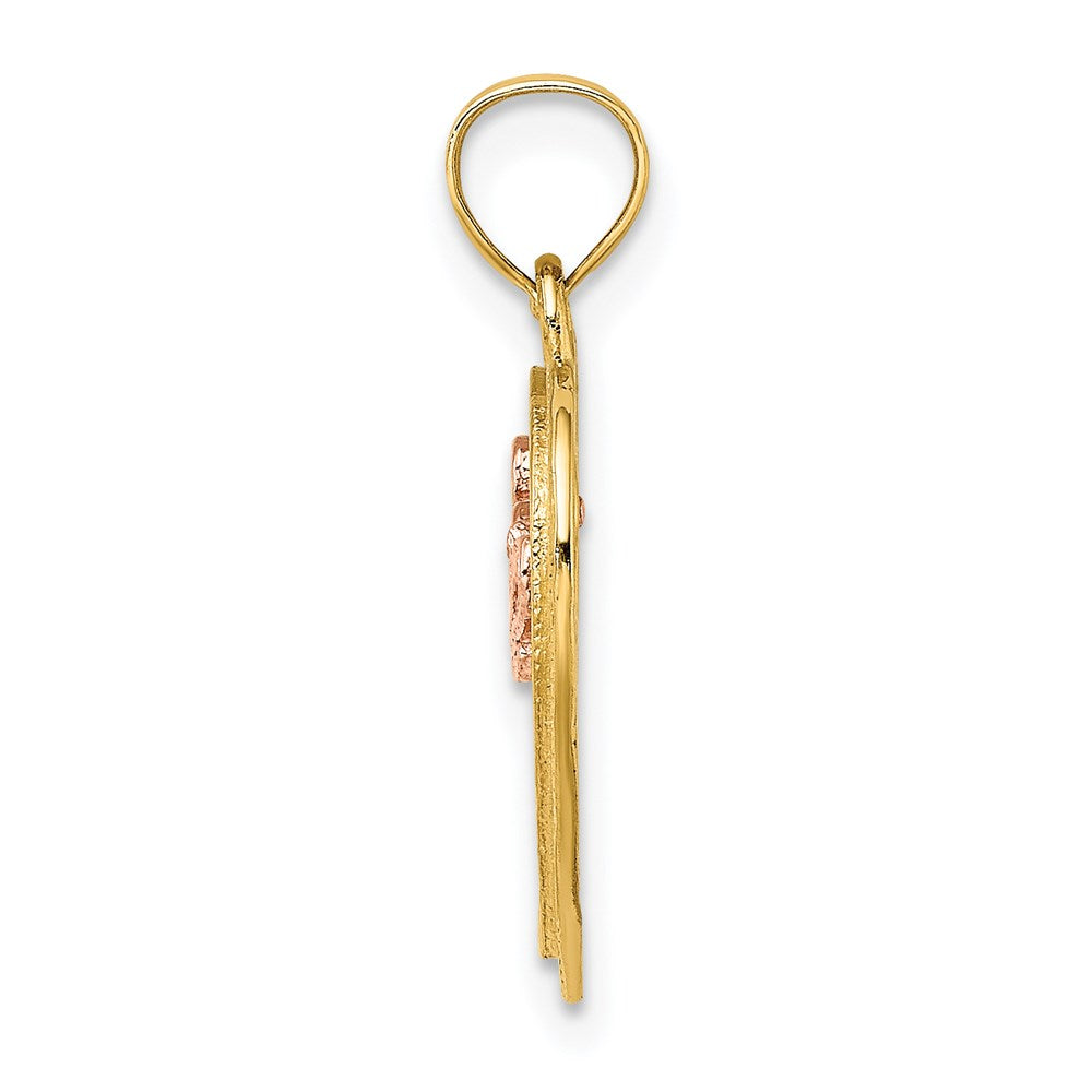 14 Karat Bicolor-Gold LOVE-Herz-Charm