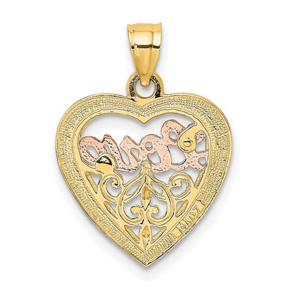 14 Karat Bicolor-Gold LOVE-Herz-Charm