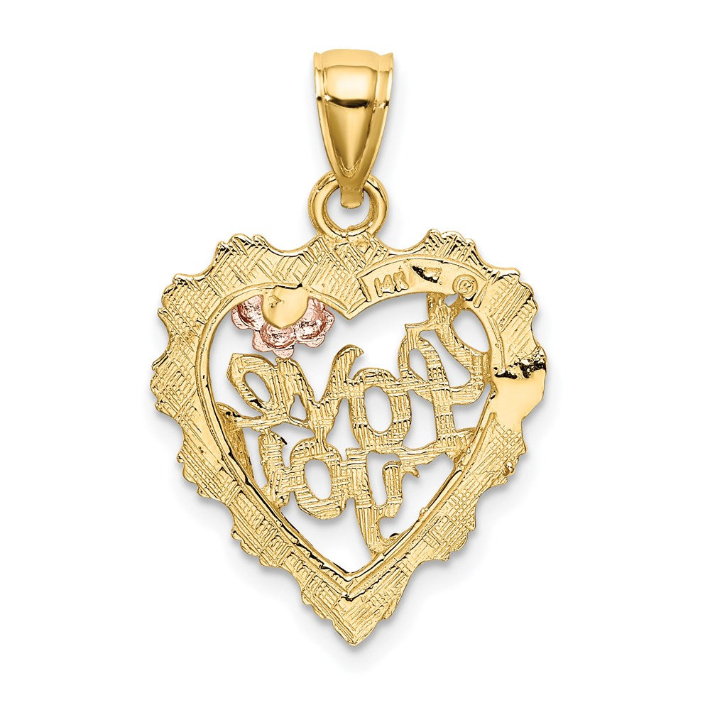 14K Bicolor-Gold Herz-Charm „ICH LIEBE DICH" mit Weißrhodium