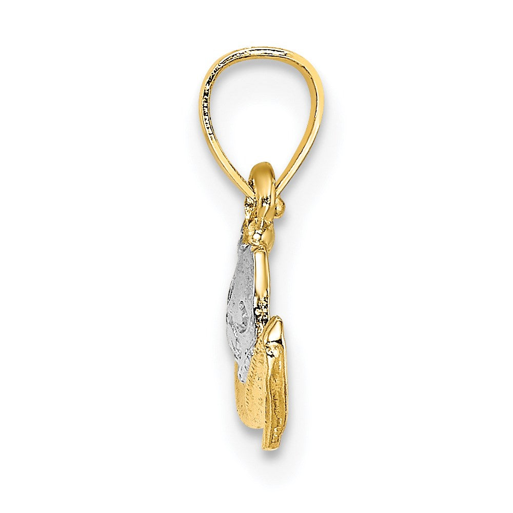 14K Gelb & Rhodium mit Cowboy Hat Charm