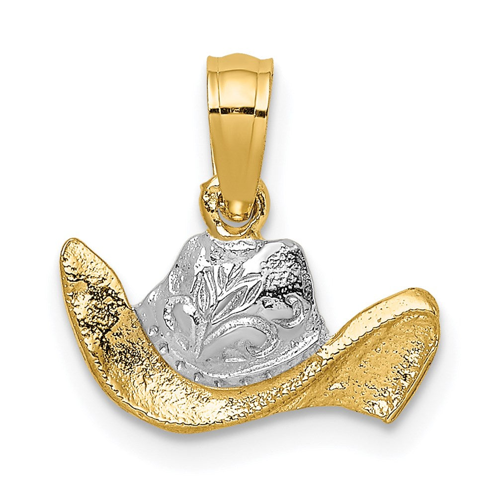 14K Gelb & Rhodium mit Cowboy Hat Charm