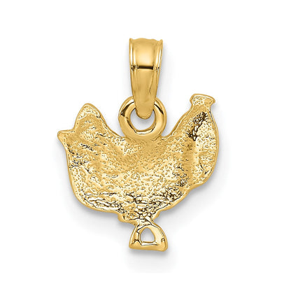 14K Gelb & Rhodium mit Weiß Saddle Anhänger