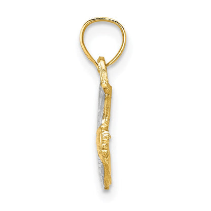 14K Gelb & Rhodium mit Cowboy Boot Charm