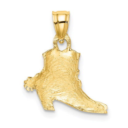 14K Gelb & Rhodium mit Cowboy Boot Charm