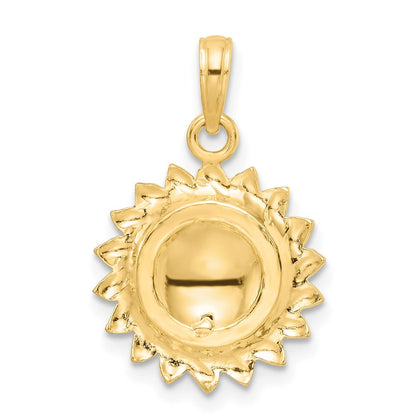 14K Tricolor-Gold Sonnenblume mit "LOVE"-Anhänger