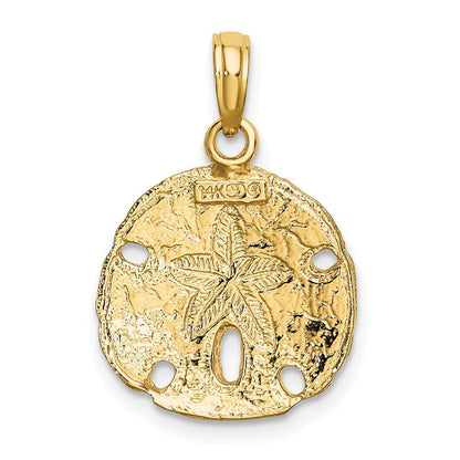 14K Gelb- und Rhodiumgold mit Weißrhodium polierter Seedollar-Charm