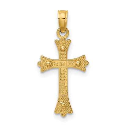 14K Bicolor Mittig Kreuz Charm