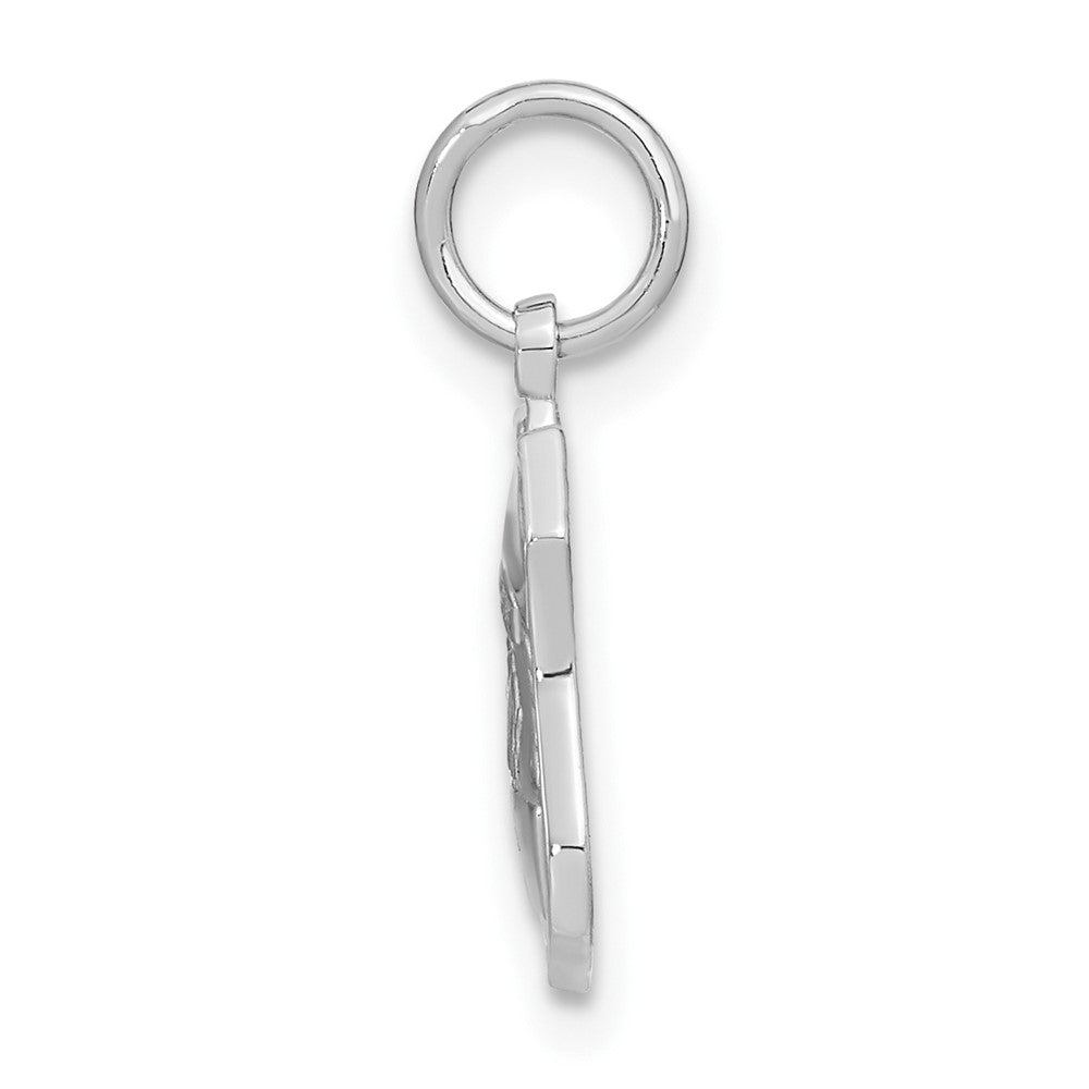 14K Weißgold Polizeimarke-Charm