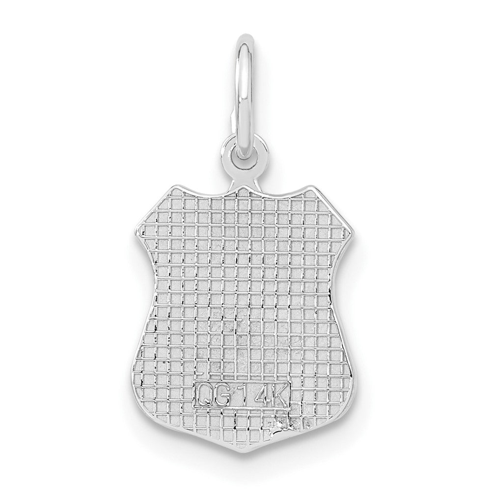 14K Weißgold Polizeimarke-Charm