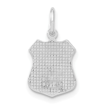14K Weißgold Polizeimarke-Charm