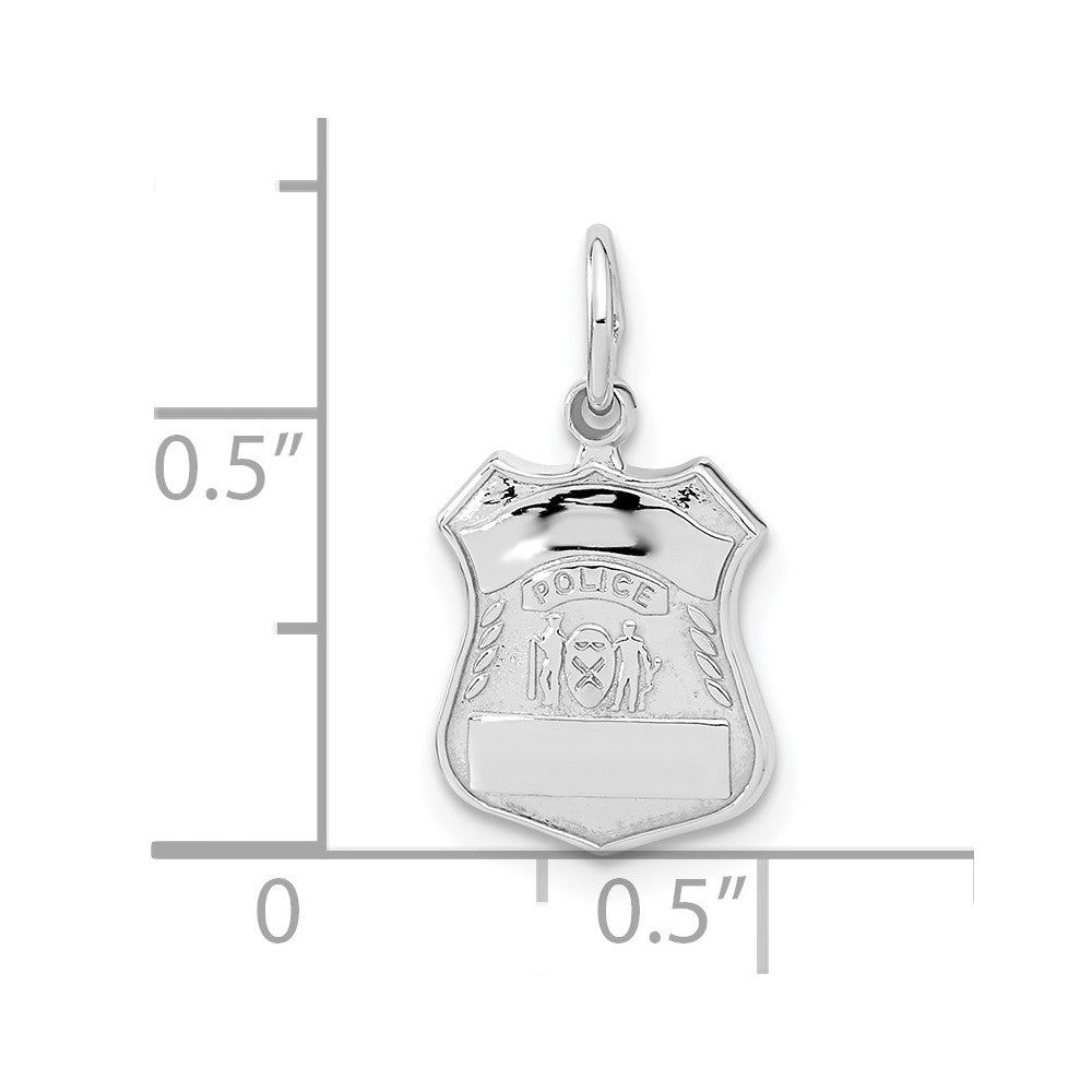 14K Weißgold Polizeimarke-Charm