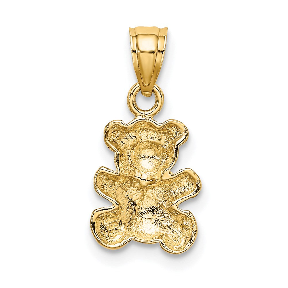 14K Gelb & Rhodium mit Rhodium Teddy Bär Charm