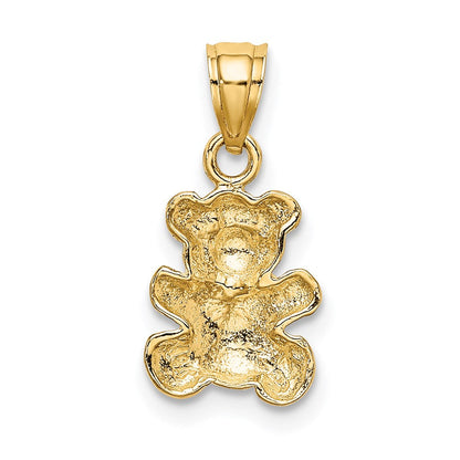 14K Gelb & Rhodium mit Rhodium Teddy Bär Charm