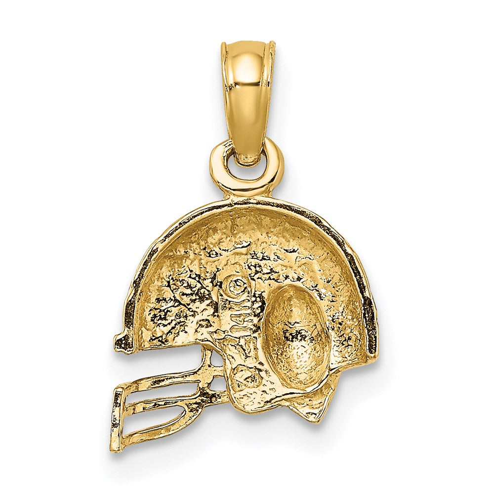 14K Gelb & Rhodium mit Rhodium Football Helm Charm