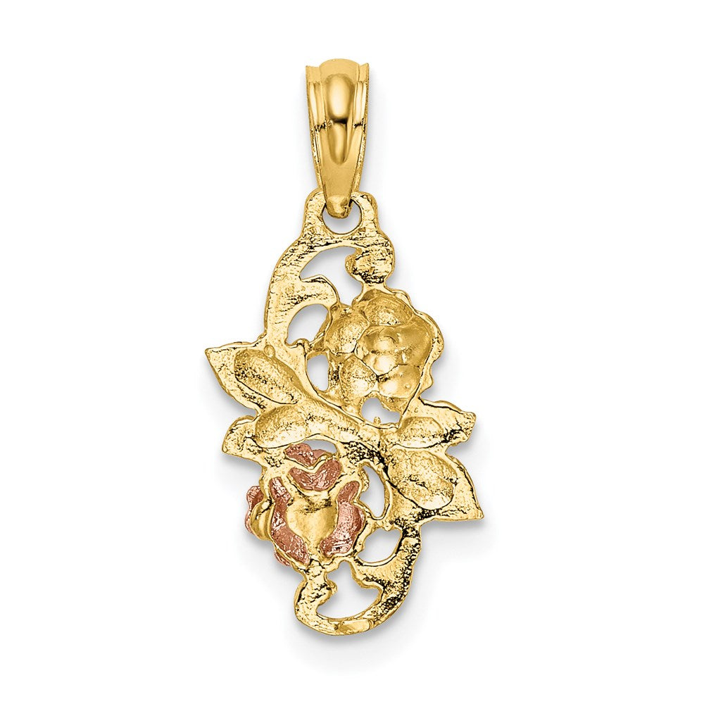 14K Bicolor mit Weiß Rhodium Blumen Charm