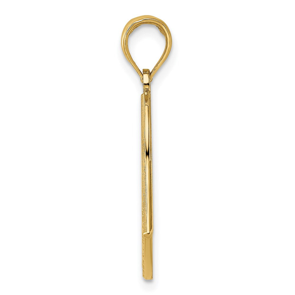 14 Karat Gelb- und Rhodiumgold mit Rhodium-Amerikanische-Flagge-Charm
