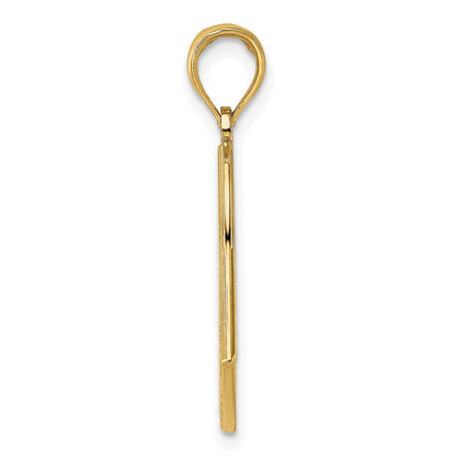 14 Karat Gelb- und Rhodiumgold mit Rhodium-Amerikanische-Flagge-Charm
