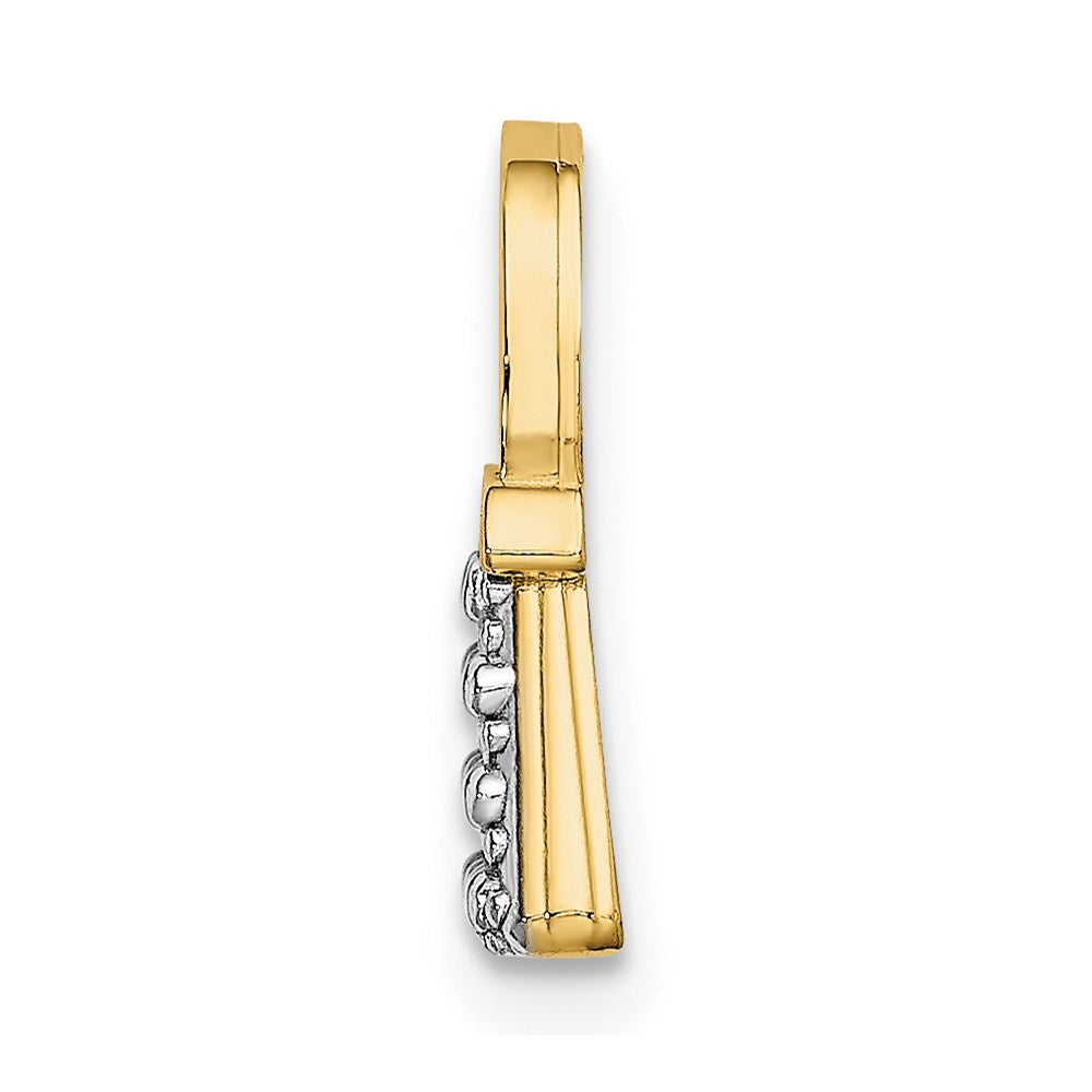 14K Gelb & Rhodium mit Strukturiert und Poliert Purse Charm